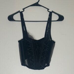 Victoria's Secret Black Lace-Up Tank Top
